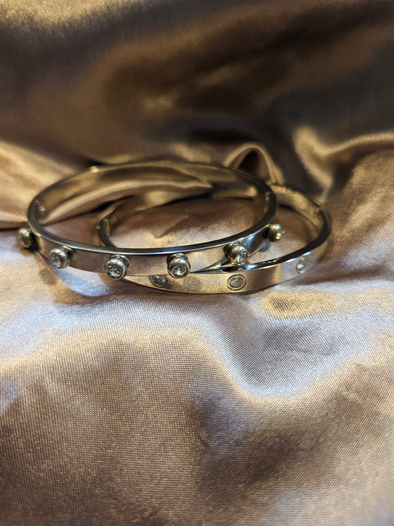 Stainless Steel Flower/Lifted Flower Bangle Bundle